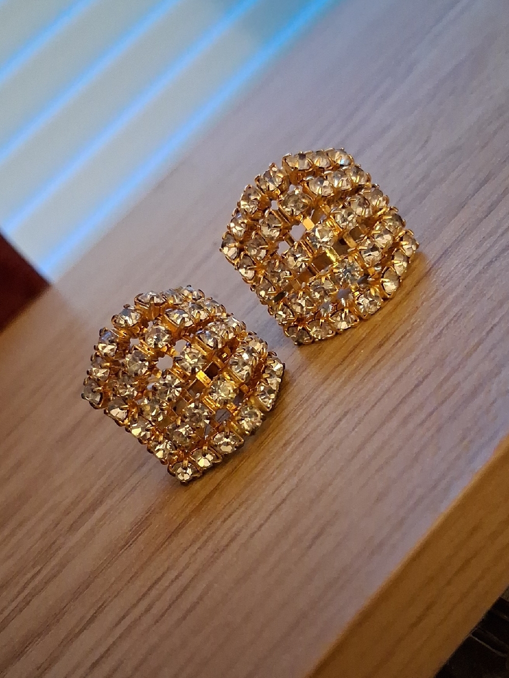Crystal Cluster Clip-On Earrings - Unbranded